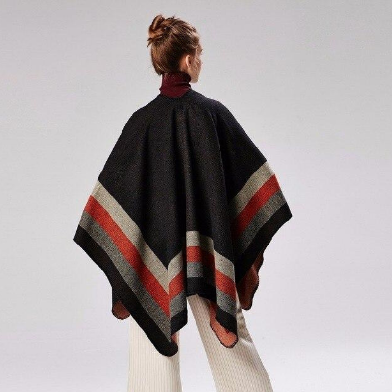 Poncho tipo capa de invierno para mujer