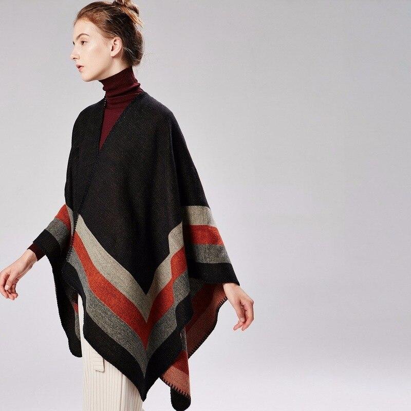 Poncho tipo capa de invierno para mujer