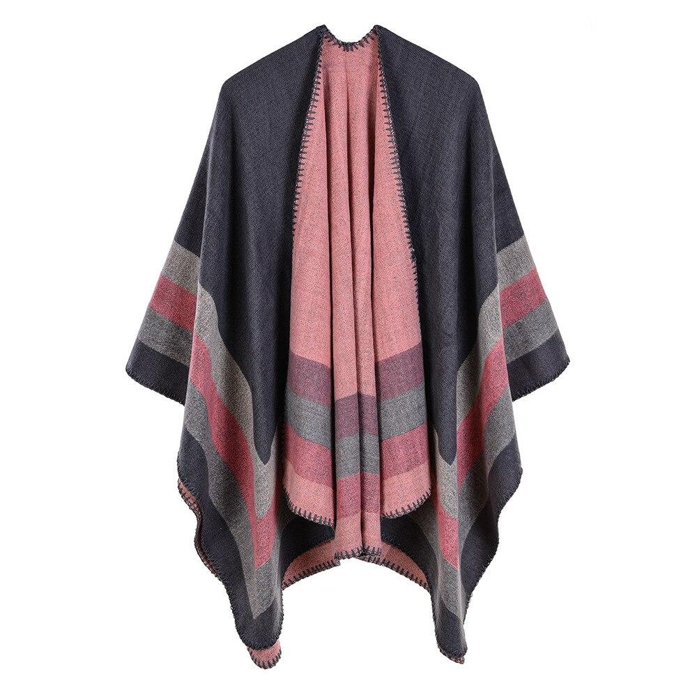 Poncho Cape Hiver Femme - gris