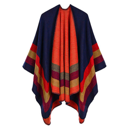 Poncho Cape Hiver Femme - rouge