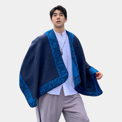 Bufanda tipo poncho para hombre