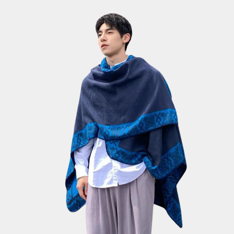 Bufanda tipo poncho para hombre