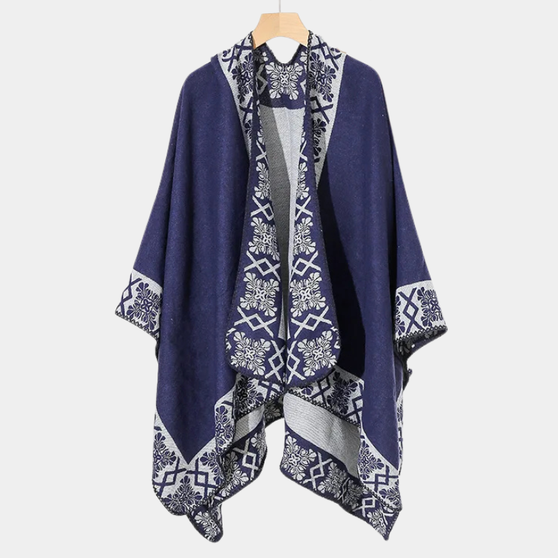 Echarpe Poncho Homme - bleu marine