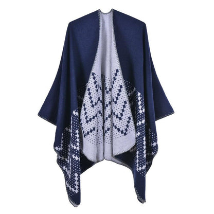 Poncho Femme Elégance - bleu