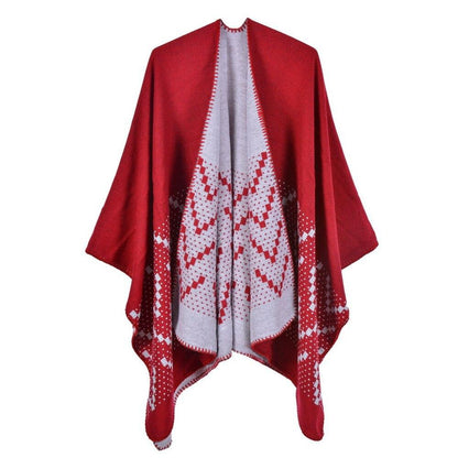 Poncho Femme Elégance - rouge