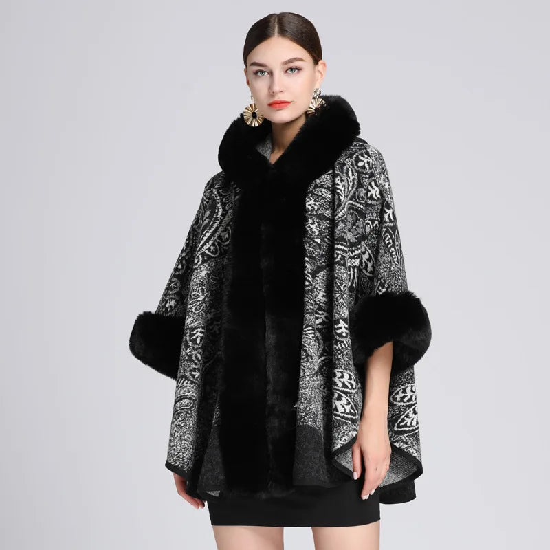 Manteau Poncho Femme - noir