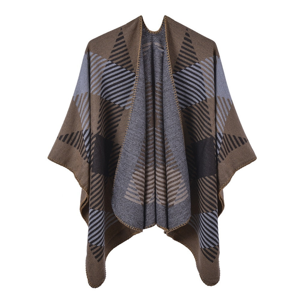 Poncho femme Carreaux - 3 / Unique