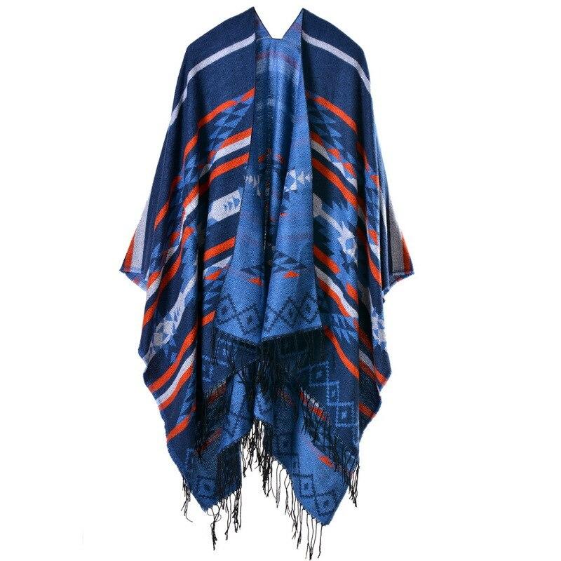 Poncho Bohème Chic - bleu