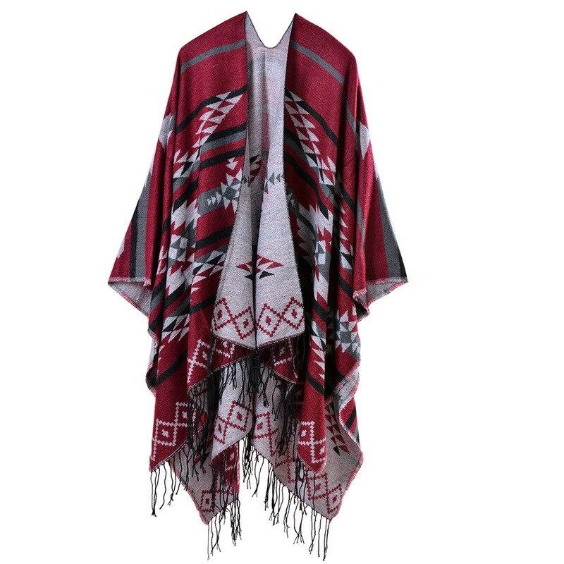 Poncho Bohème Chic - rouge