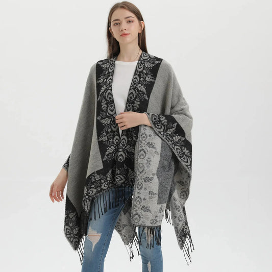 Poncho tipo capa para mujer