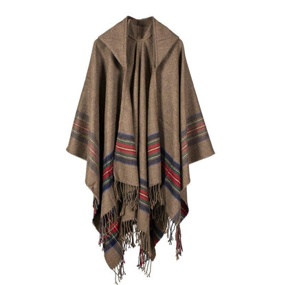 Poncho Capuche Femme - camel