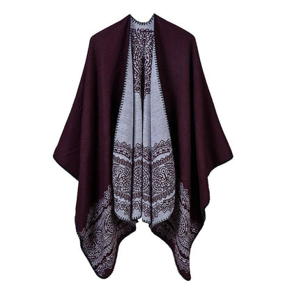 Poncho Châle Femme - Bordeaux