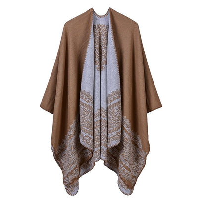 Poncho Châle Femme - Camel