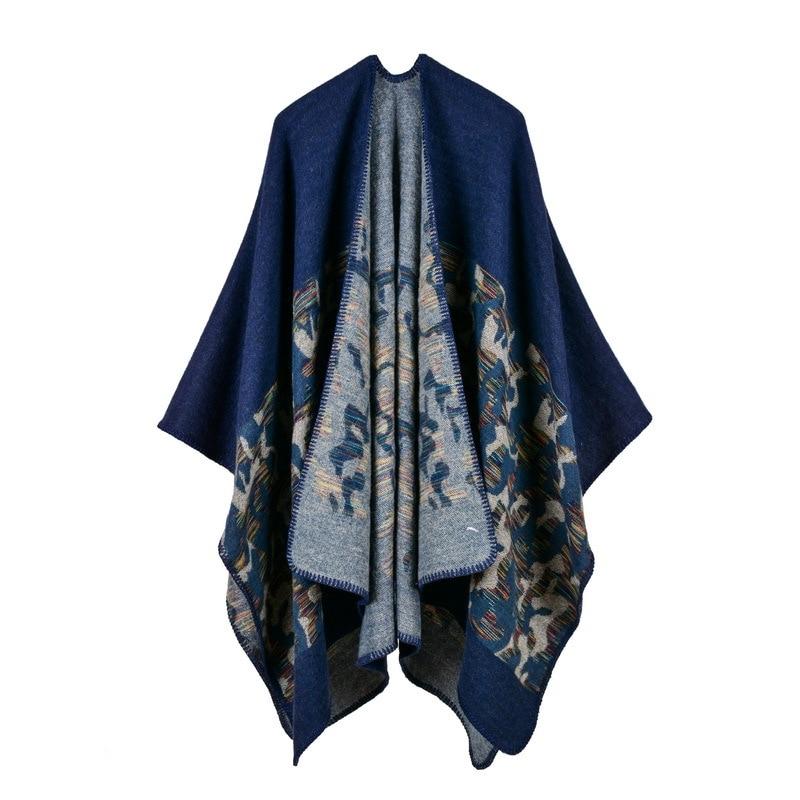 Poncho Chic Femme - Bleu