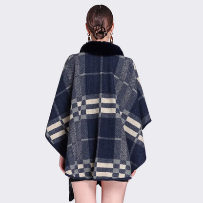 Poncho escocés para mujer