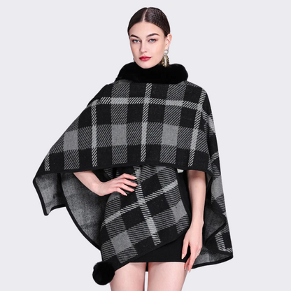 Poncho escocés para mujer