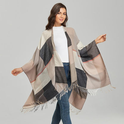 Poncho beige para mujer