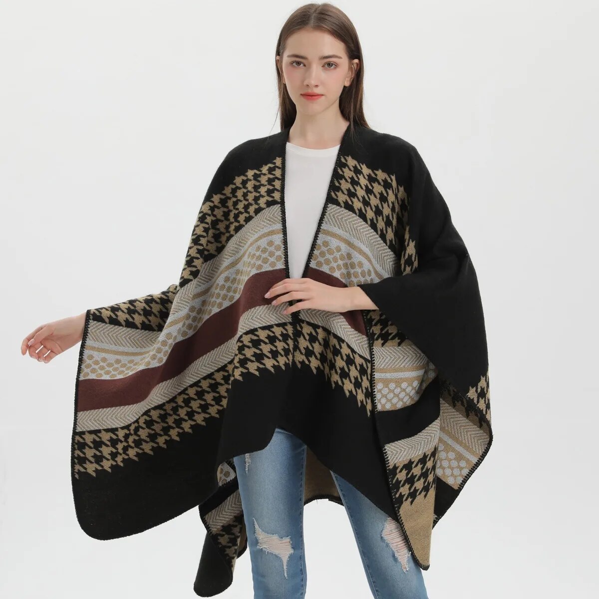 Poncho cálido para mujer