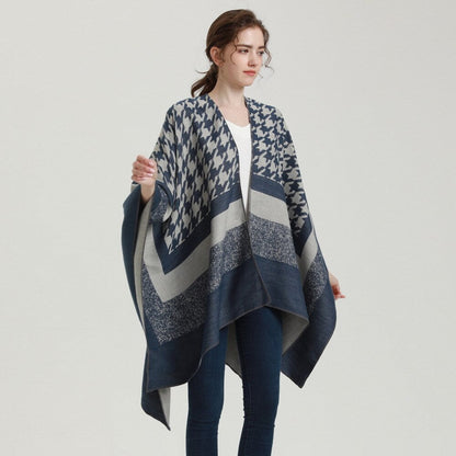 Poncho cálido de invierno para mujer