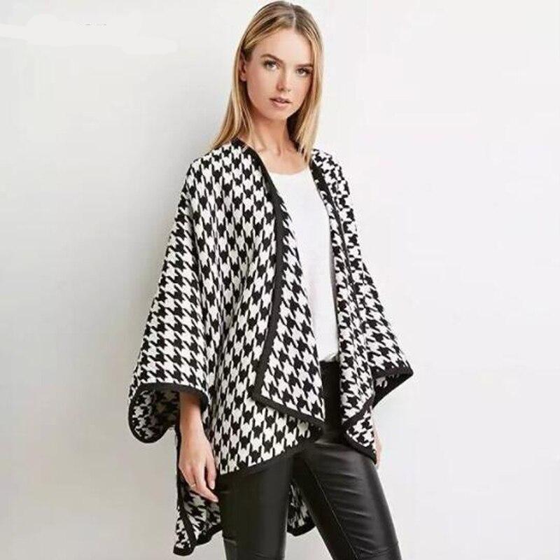 Poncho Femme Noir et Blanc - Noir & Blanc