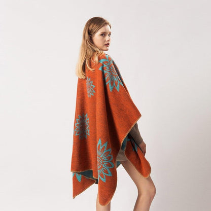 Poncho naranja para mujer