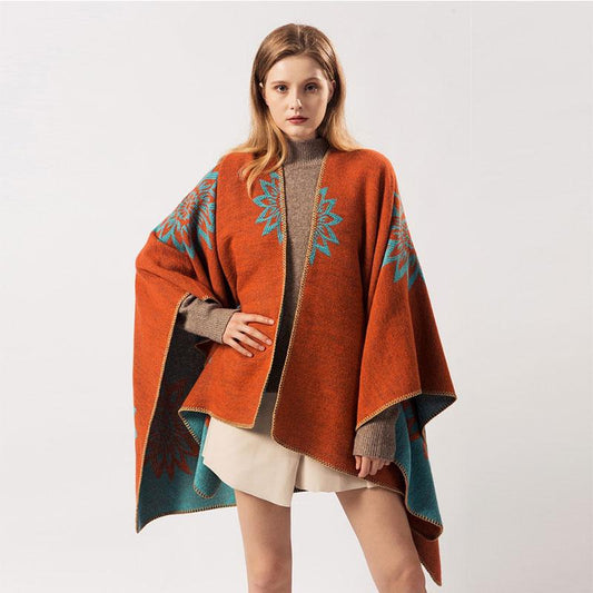 Poncho naranja para mujer