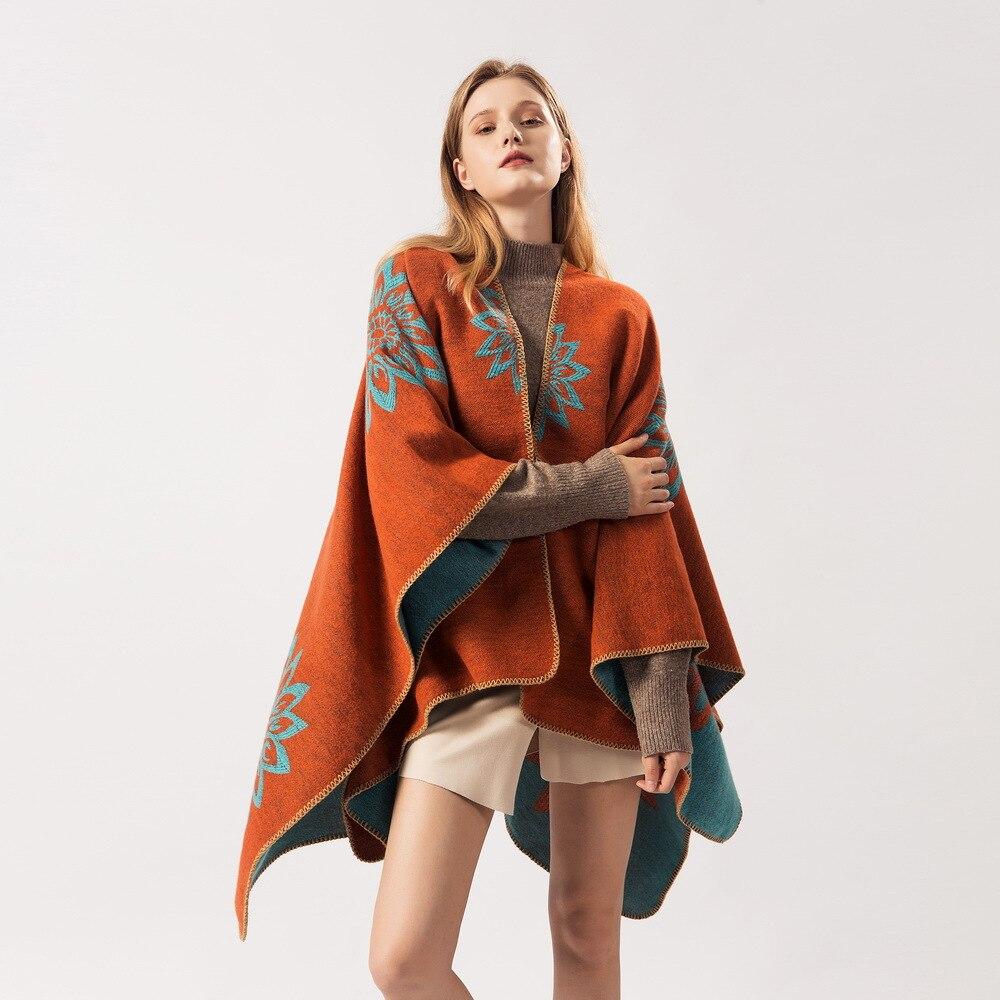 Poncho naranja para mujer