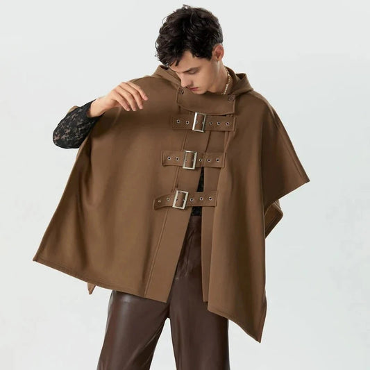 Poncho con capucha para hombre