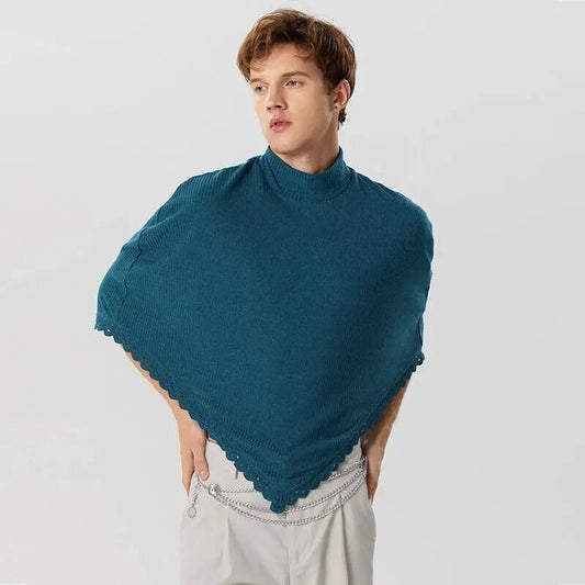 Poncho de cuello alto para hombre