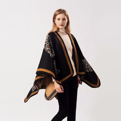 Poncho de leopardo para mujer