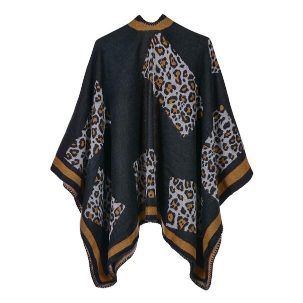 Poncho de leopardo para mujer