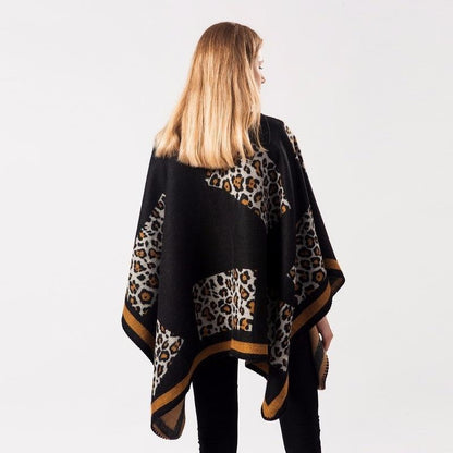 Poncho de leopardo para mujer