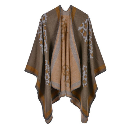 Poncho Léopard Femme - beige