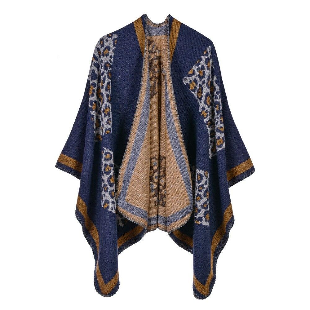 Poncho Léopard Femme - bleu