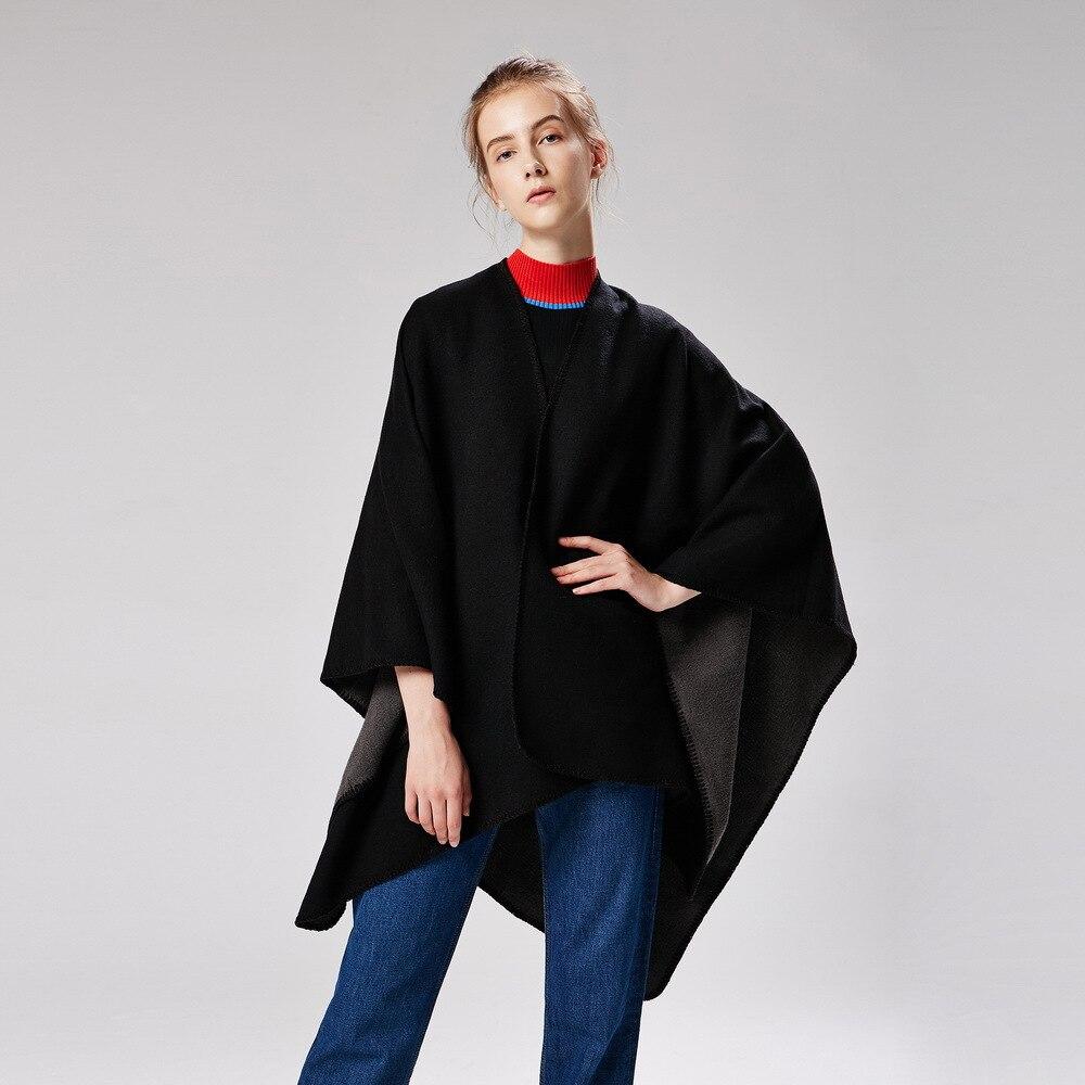 Poncho Noir Femme - noir