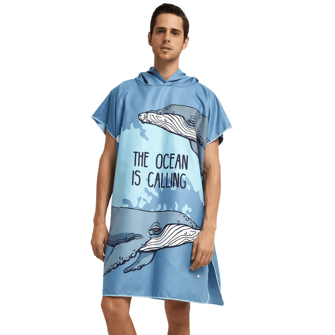 Poncho de toalla para surfear